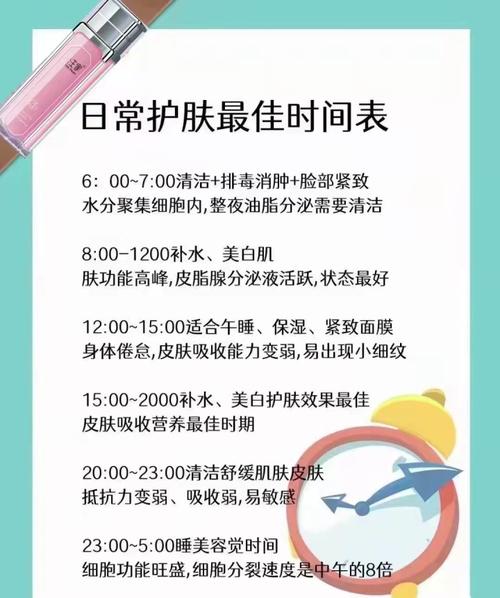 普及贴:美容护肤的最佳时间(肌膚時間美容護膚)